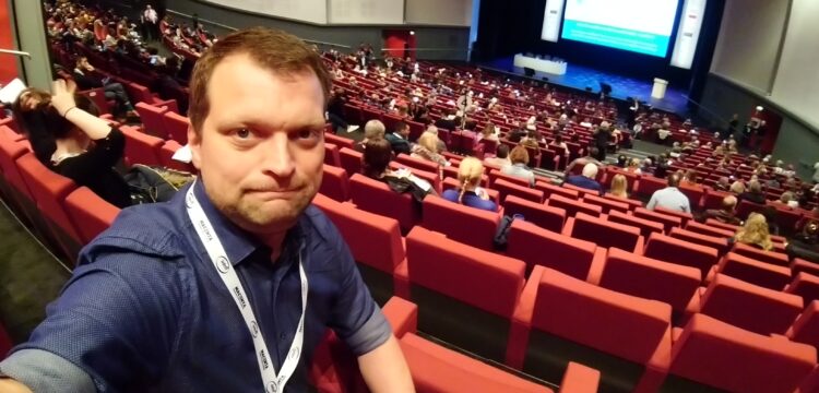 Owner and teacher Mick at a language conference in Brighton